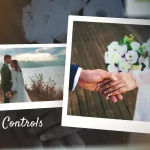 After Effects Project Elegant Cinematic Photo Slideshow After Effects Project Elegant Cinematic Photo Slideshow, Two wedding photo frames show a couple by the water and joined…