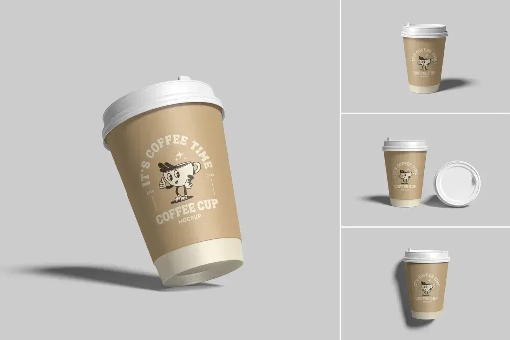 موك أب PSD تصميم كوب قهوة
