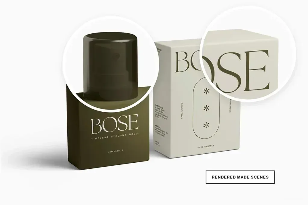 موك أب تصميم زجاجة عطر PSD