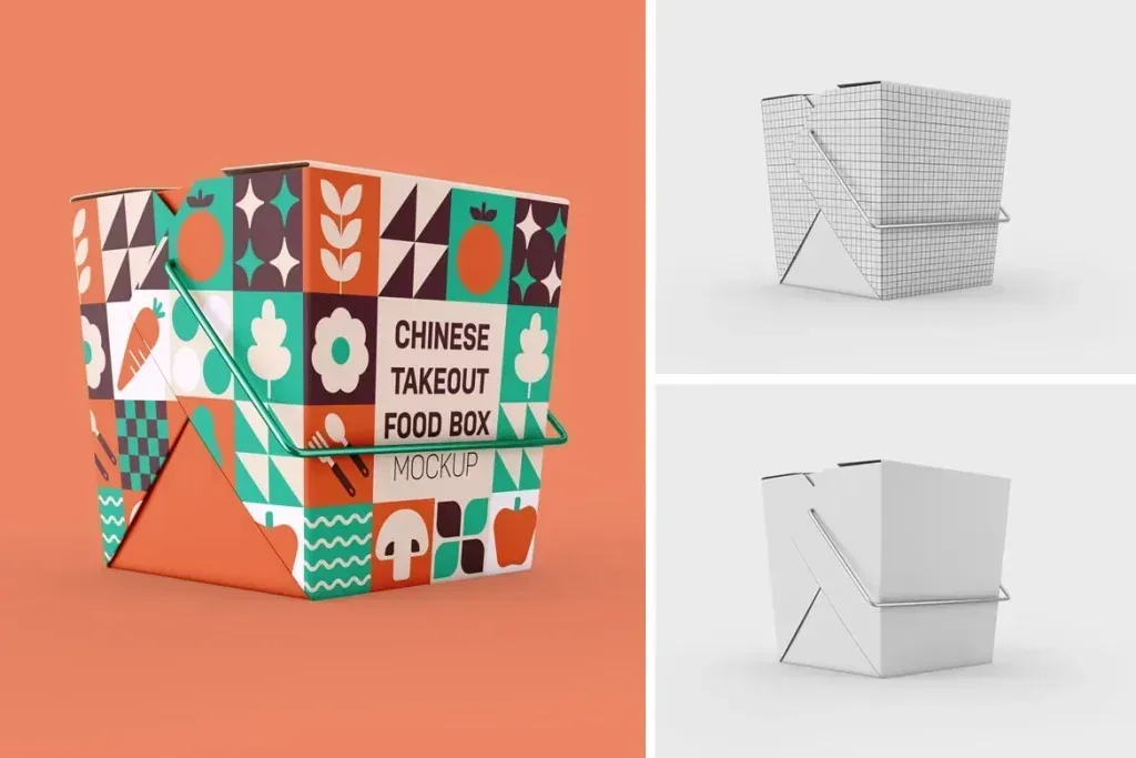 PSD Mockup Chinese Takeout Food Box
