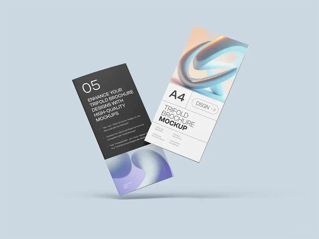 موکاپ بروشور سه‌لت A4 PSD