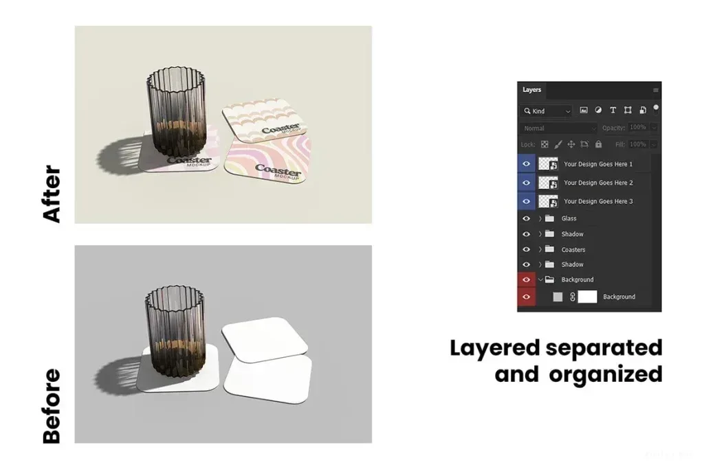 Coaster High Mockup PSD