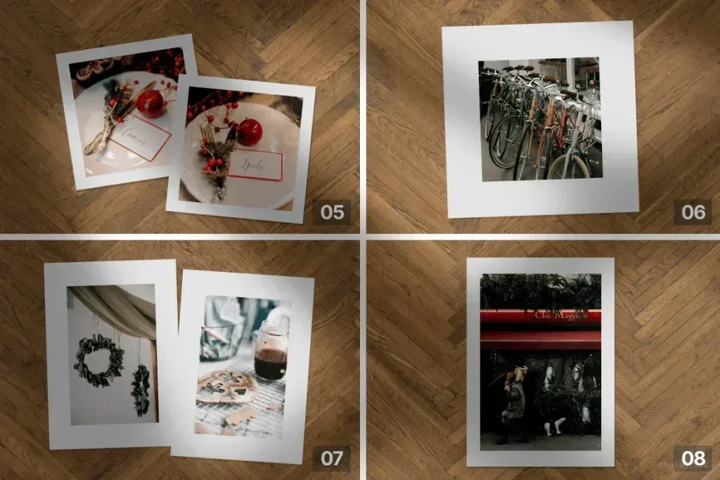 Realistic Paper on Wood Floor Mockup PSD