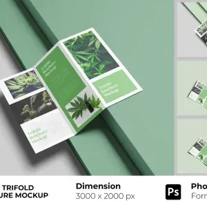 Health Trifold Brochure Mockup PSD Health Trifold Brochure Mockup PSD