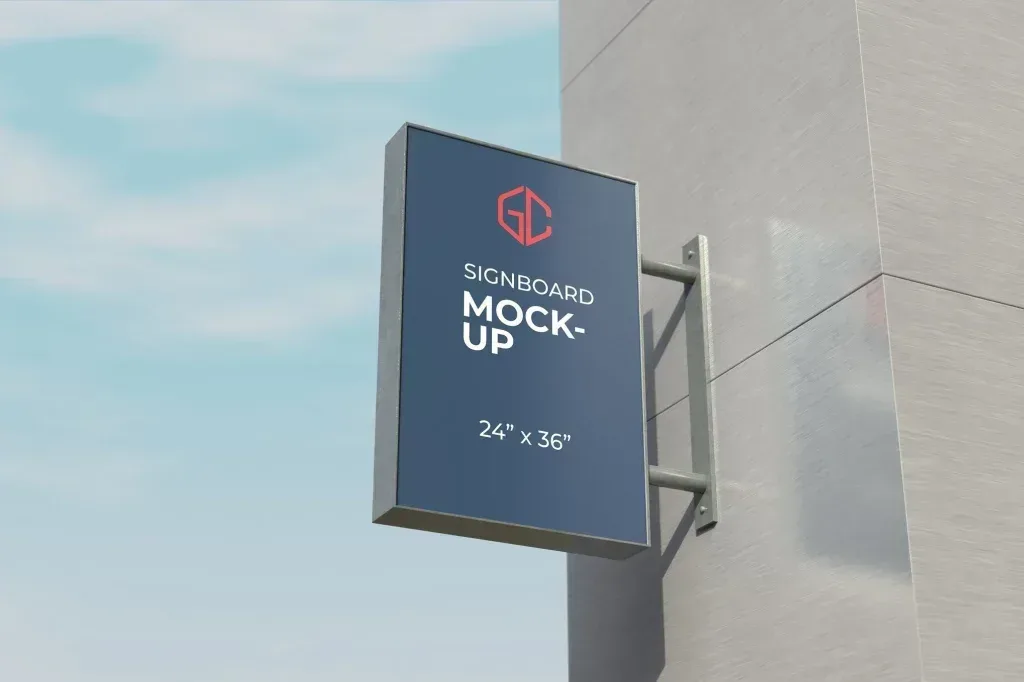 PSD Mockup 24×36 Inch Signboard 24 x 36 inches