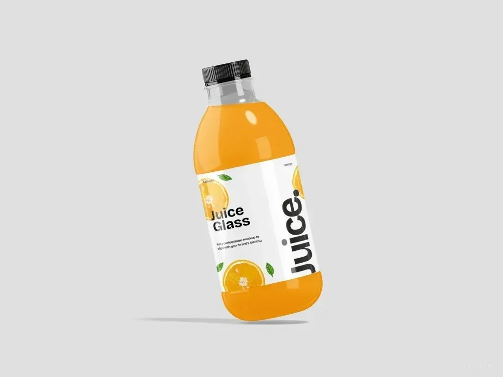 موك أب تصميم زجاجة عصير PSD