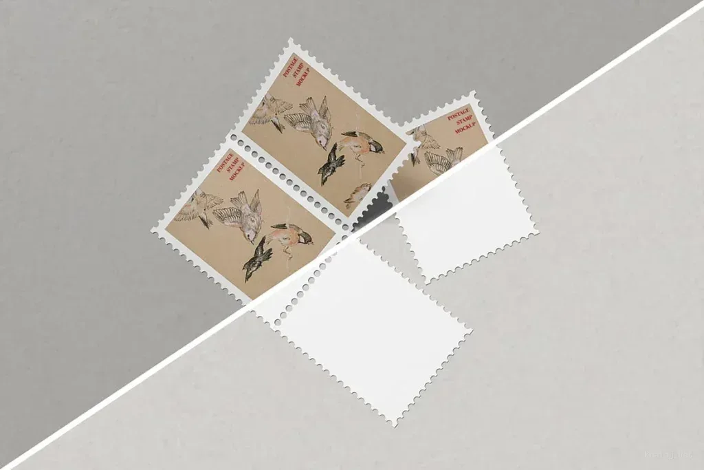 موکاپ نمایش تمبر مینیمال PSD