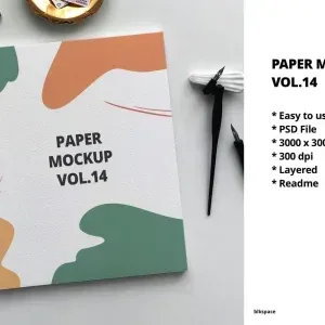 Paper Design Template Vol.14 Mockup PSD Paper Design Template Vol.14 Mockup PSD