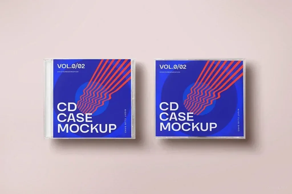 CD Case Realistic Presentation Mockup PSD