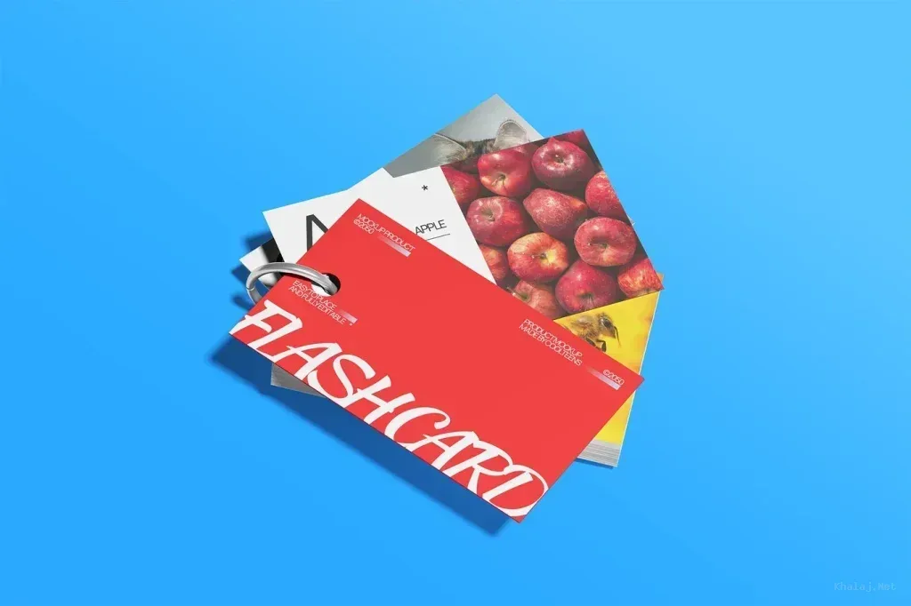 موك أب بطاقة فلاش بتصميم واقعي PSD