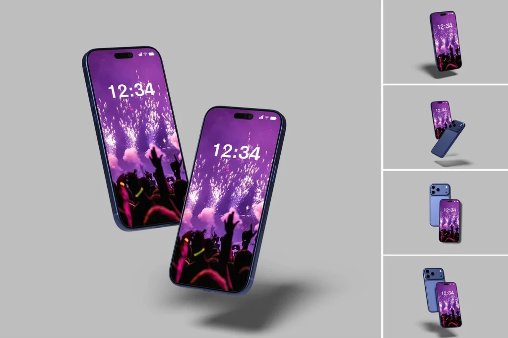 موکاپ PSD نمایش آیفون ۱۷ پرو مکس