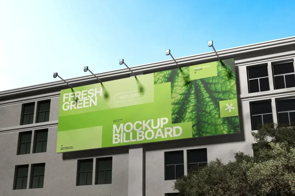 PSD Mockup Billboard Building Sign