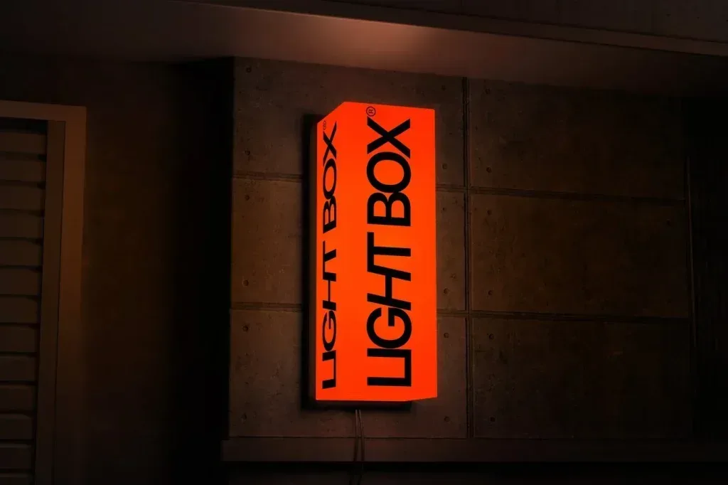 PSD Mockup Vertical Light Box Sign 001