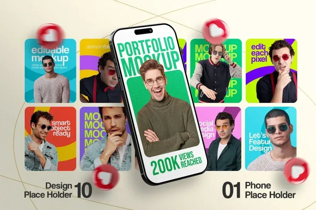 PSD Mockup Portfolio Showcase Template