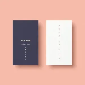 Vertical Business Card Preview 2 Sizes Mockup PSD Vertical Business Card Preview 2 Sizes Mockup PSD