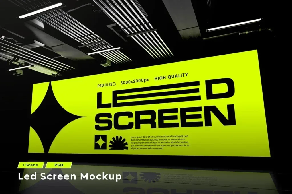 PSD Mockup LED Screen Device