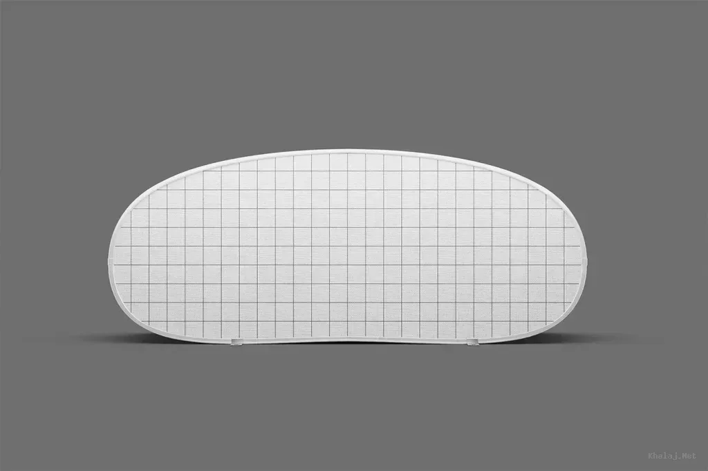 PSD Mockup Oval Pop Up, Oval pop up banner frame with grid pattern on gray background