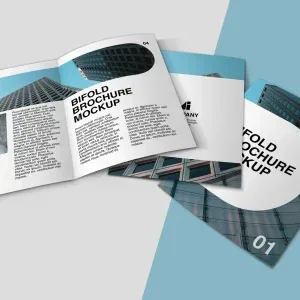 Bi-fold Brochure Template Mockup PSD Bi-fold Brochure Template Mockup PSD