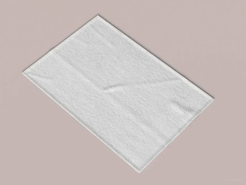 PSD Mockup Realistic Blanket Set, White realistic blanket laid flat on beige surface