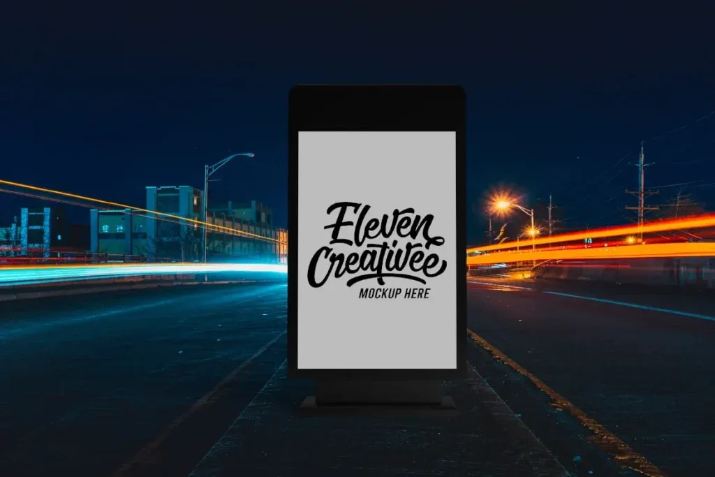 PSD Mockup City Light Billboard