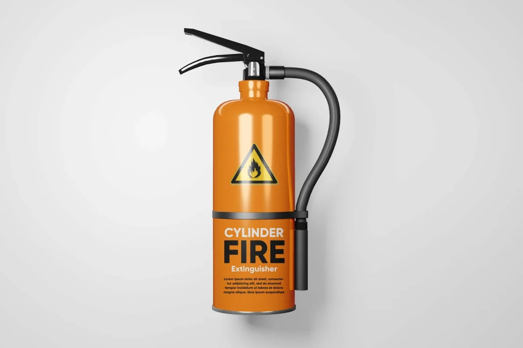 PSD Mockup Cylinder Fire Extinguisher