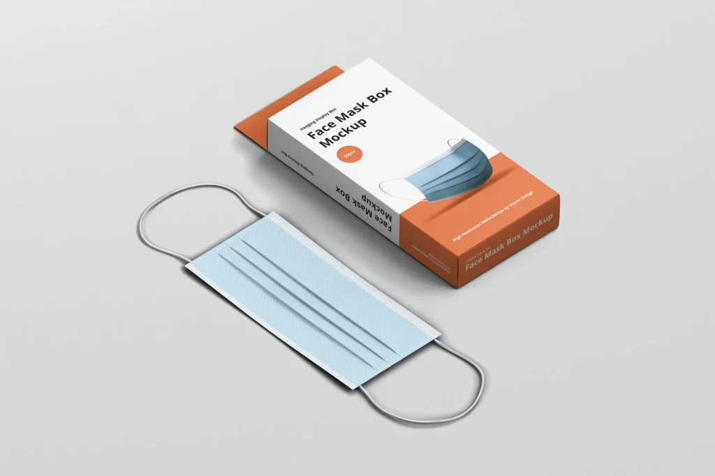 PSD Mockup Face Mask Box Hanger