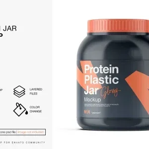Protein Jar Design Mockup PSD Protein Jar Design Mockup PSD