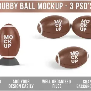 Rugby Ball Design Presentation Mockup PSD Rugby Ball Design Presentation Mockup PSD