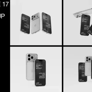 iPhone 17 Pro Realistic Display Mockup PSD iPhone 17 Pro Realistic Display Mockup PSD