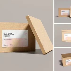 Label Box Design Mockup PSD Label Box Design Mockup PSD