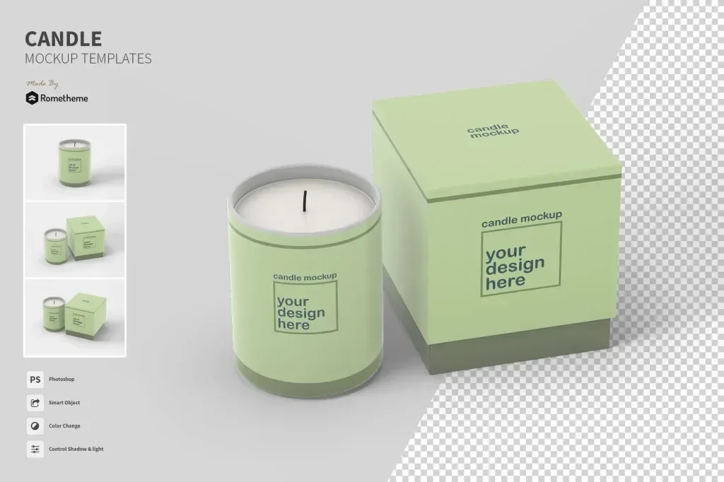 PSD Mockup Candle Set Vol 01 vol.01
