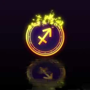 Neon Sagittarius Zodiac Symbol Dissolves Stock Footage Neon Sagittarius Zodiac Symbol Dissolves Stock Footage