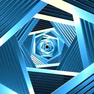 Triangular Spiral Twisted Corridor Stock Footage Triangular Spiral Twisted Corridor Stock Footage