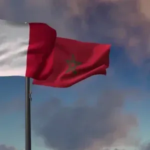 France Morocco Flags Waving and National Stock Footage France Morocco Flags Waving and National Stock Footage