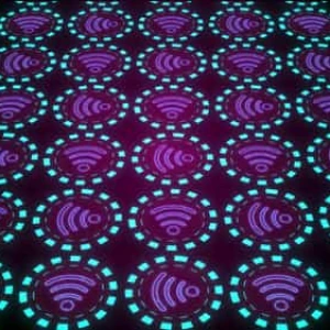 Glowing Neon Wi-Fi Network Loop Symbols Stock Footage Glowing Neon Wi-Fi Network Loop Symbols Stock Footage