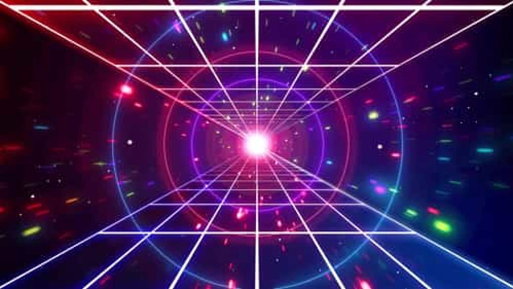 فوتیج تونل شبکه نئون رترو لوپ