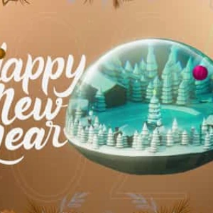 Festive New Year Snow Globe Happy Stock Footage Festive New Year Snow Globe Happy Stock Footage
