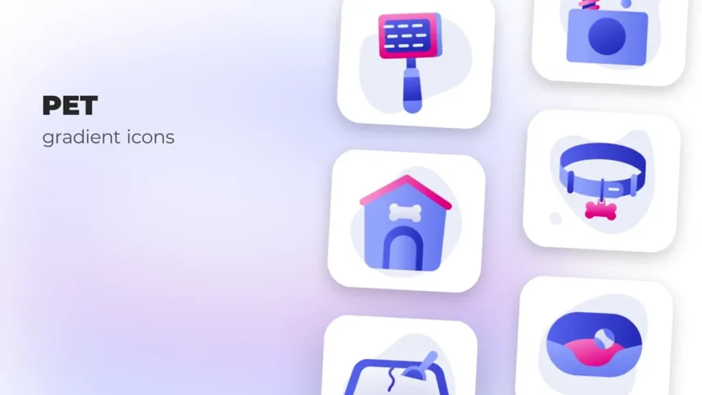 After Effects Project Animated Gradient Pet Icons for