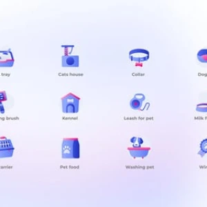 Animated Gradient Pet Icons After Effects Template Animated Gradient Pet Icons After Effects Template