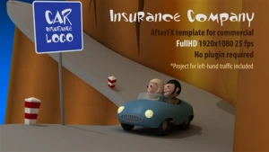 Animated Car Journey with Road After Effects Template