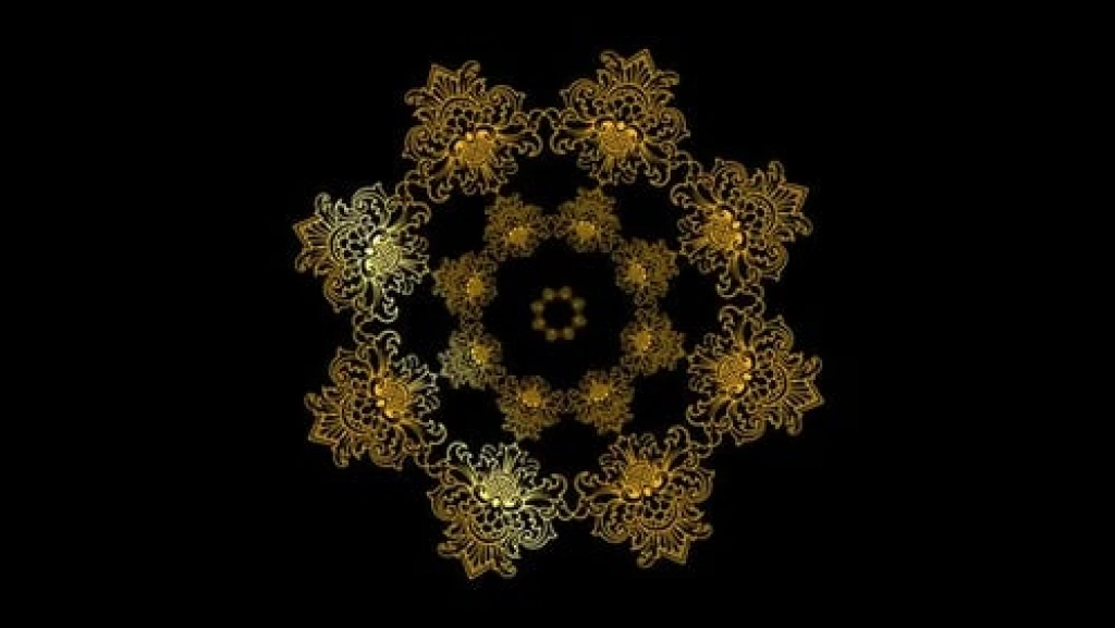 فوتیج لوپ ماندالای گلدار طلایی
