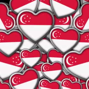 Singapore Flag Hearts Falling Animated Stock Footage Singapore Flag Hearts Falling Animated Stock Footage