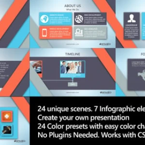 After Effects Project Sleek Corporate Profile with Team Presentation After Effects Project Sleek Corporate Profile, Corporate team profile with three members in colored frames and geometric…