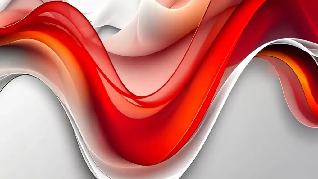 Video Footage Abstract Fluid Waves Red White in