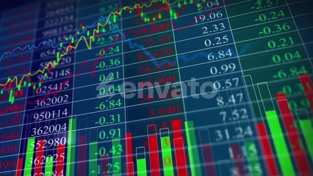 Video Footage Dynamic Financial Data Display with Stock