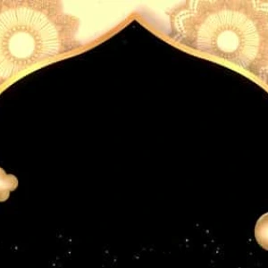Golden Islamic Arch Frame with Mandalas Stock Footage Golden Islamic Arch Frame with Mandalas Stock Footage