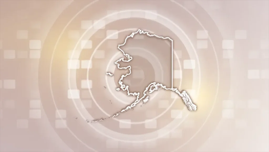 Video Footage Animated Alaska Map Outline Draw and Fill