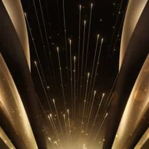 Golden Light Tunnel Abstract with Upward Stock Footage Golden Light Tunnel Abstract with Upward Stock Footage