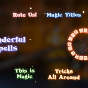 After Effects Project Magic Text Reveals, Four scenes with children and glowing magical text animations in various settings