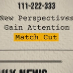 After Effects Project Dynamic Match Cut Opener with highlighted text After Effects Project Dynamic Match Cut, Highlighted text 'Match Cut' on a crumpled paper background